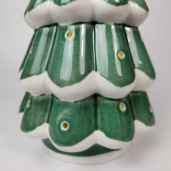 Christmas Tree Decor Ceramic Light Up Holiday Decorations Snow Caps Home LED Fun - Picture 4 of 7